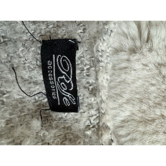 Roffe Poncho Sweater Cape Womens OS Brown Fuzzy Striped Neutral Boho - Picture 4 of 5